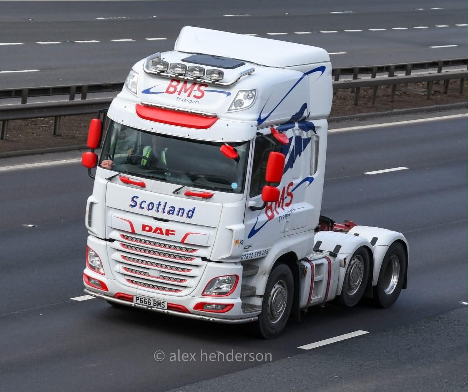 BMS Transport DAF cab on the motorway